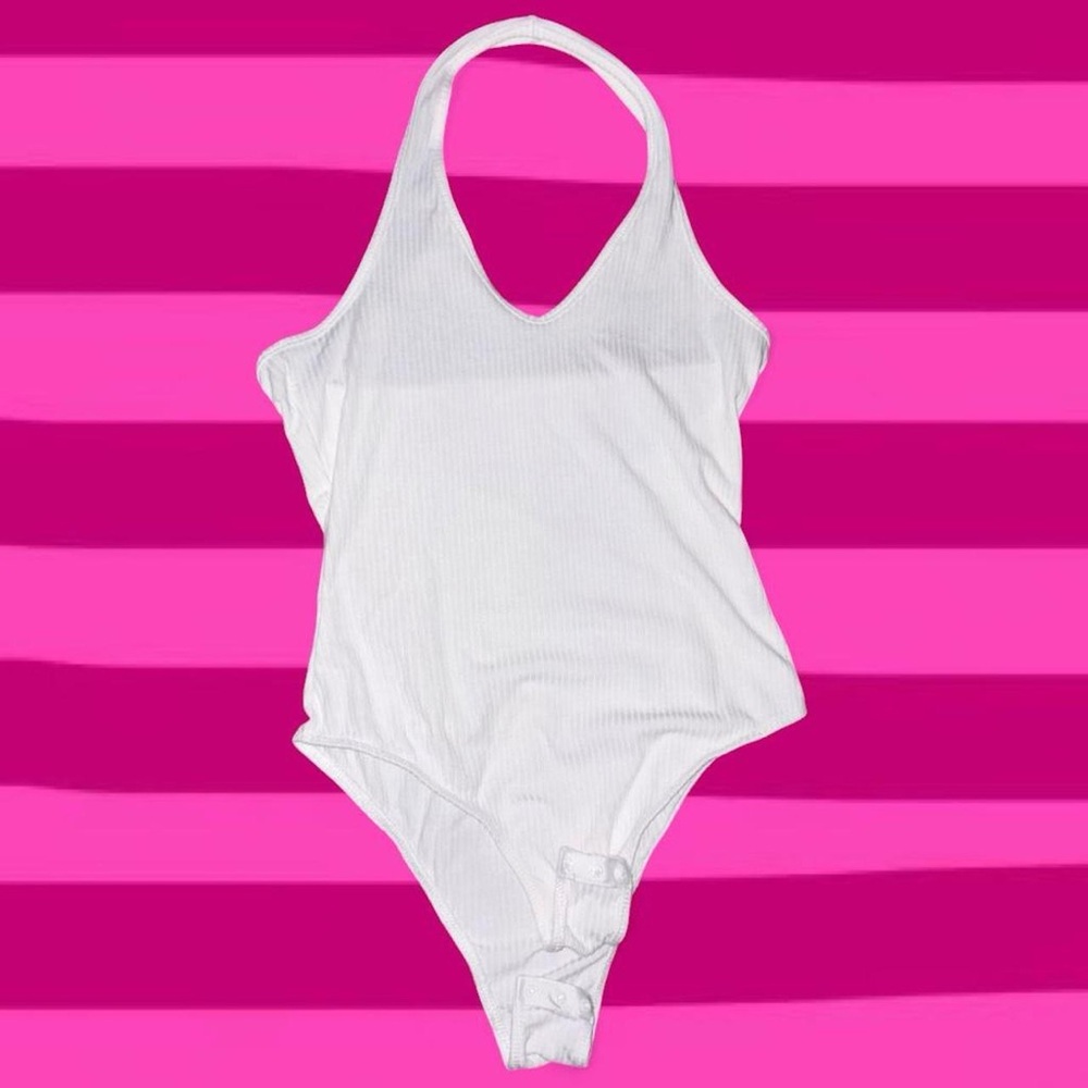 White Halter Body Suit